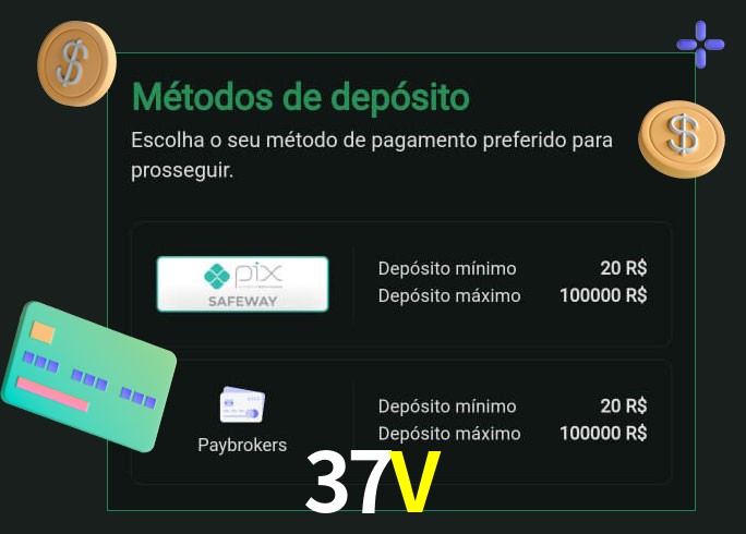 O cassino 37V oferece uma grande variedade de métodos de pagamento